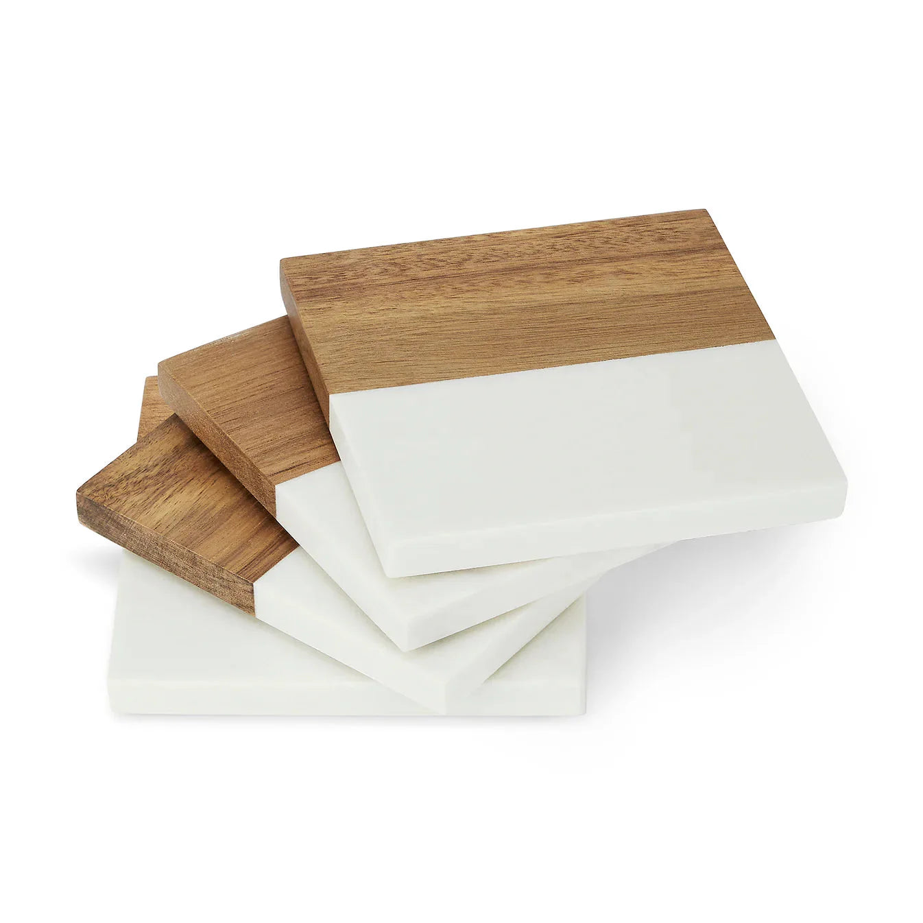 Marble & Acacia Wood Coasters Personalized