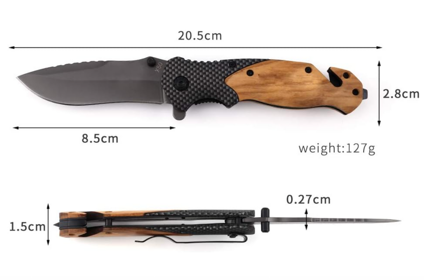 Wooden Handle Pocket Knife