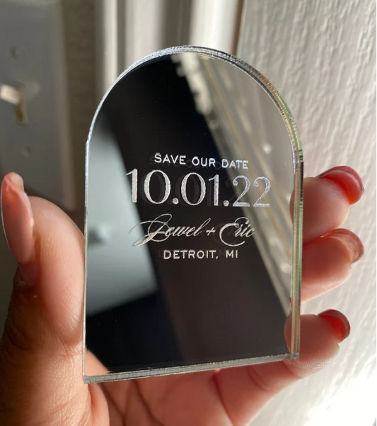 Arch Save The Date Mirror Acrylic Magnet