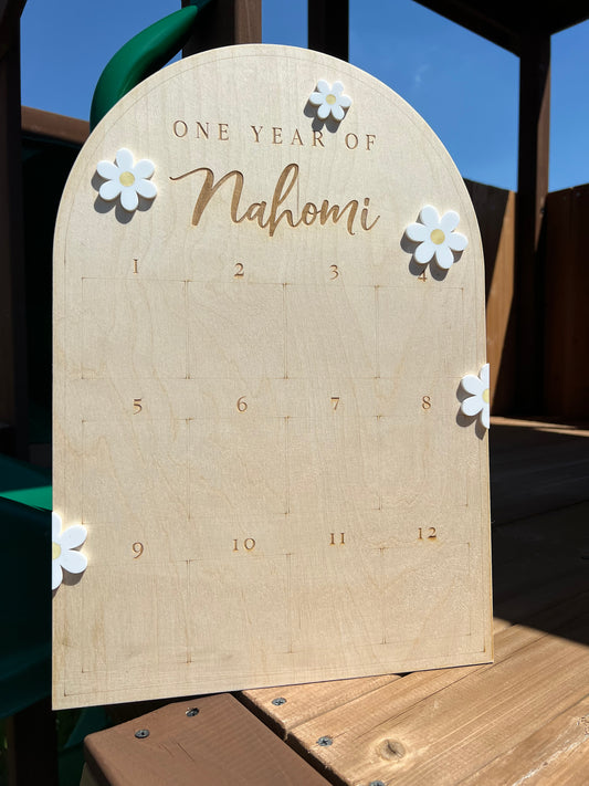 First Year Wooden Picture Sign