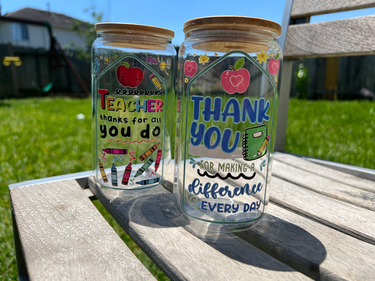 Teacher Appreciation Glass Cups